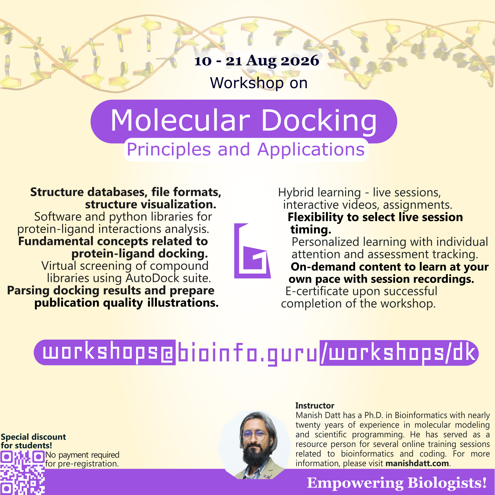 Workshop on Molecular Docking - Principles and Applications Poster